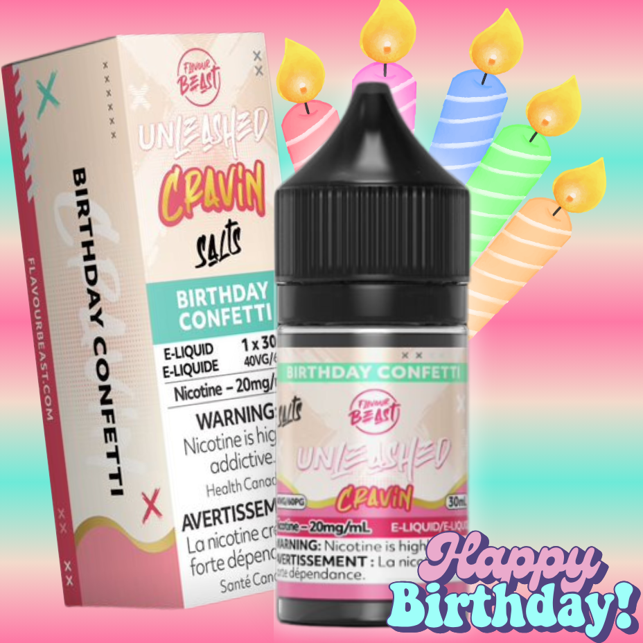 Flavor Beast Unleashed Cravin Salts-Birthday Confetti 30ml / 20mg Winkler Vape SuperStore and Bong Shop Manitoba Canada