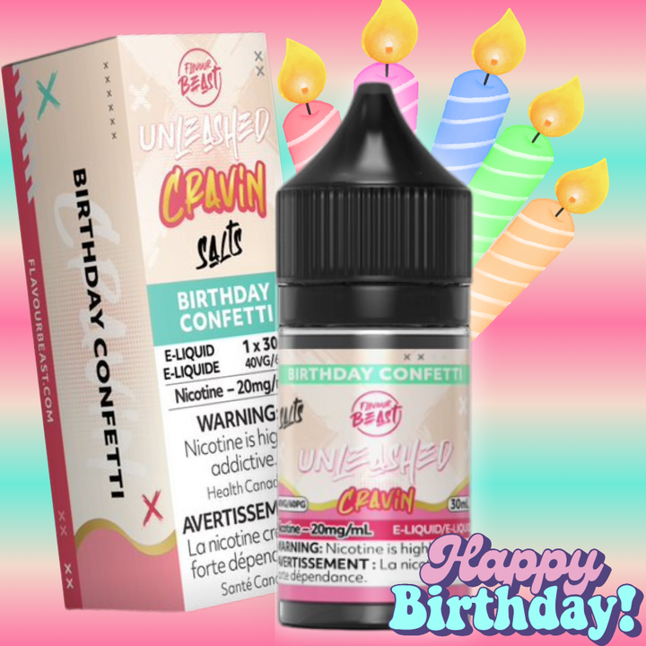 Flavor Beast Unleashed Cravin Salts-Birthday Confetti 30ml / 20mg Winkler Vape SuperStore and Bong Shop Manitoba Canada