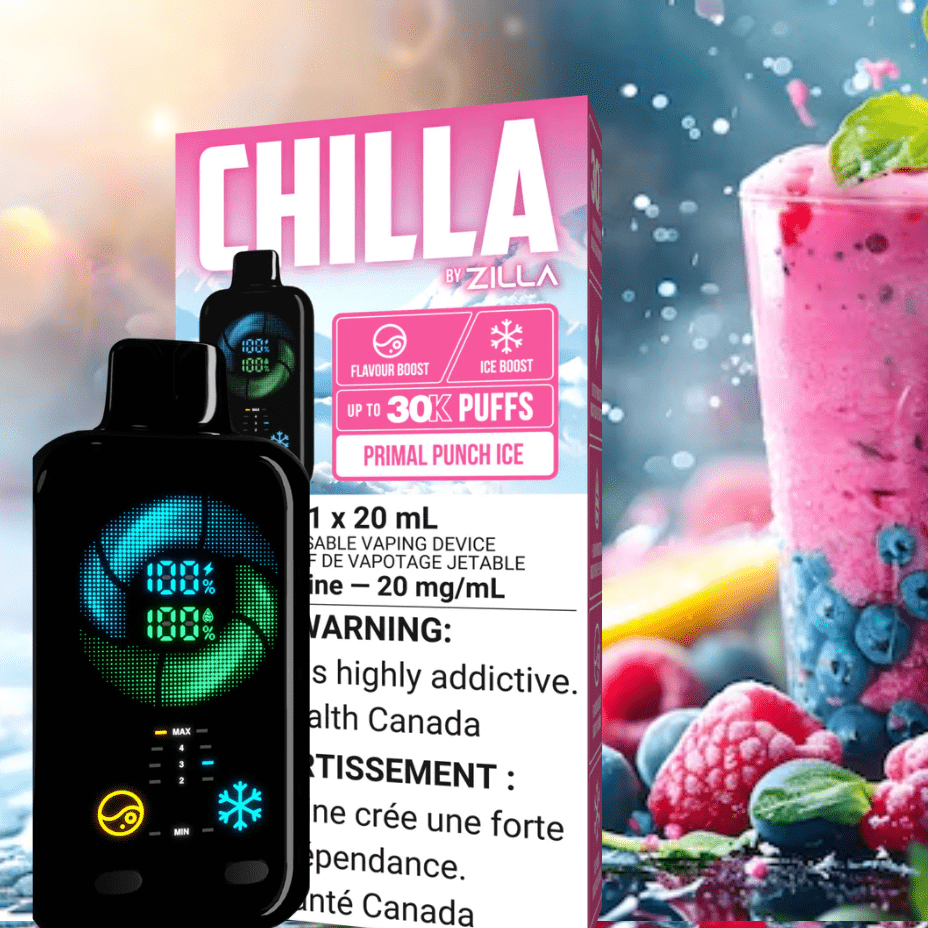 Chilla by Zilla 30k Disposable Vape-Primal Punch Vapexcape Vape and Bong Shop Regina Saskatchewan