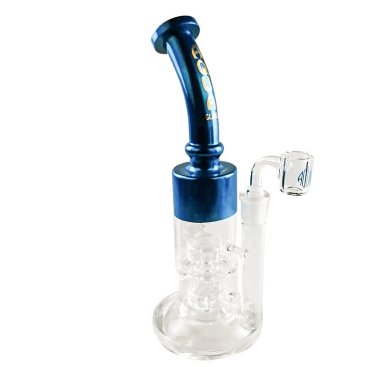 Aqua Glass Laid Back Chrome Dab Rig-12" blue Winkler Vape SuperStore and Bong Shop Manitoba Canada