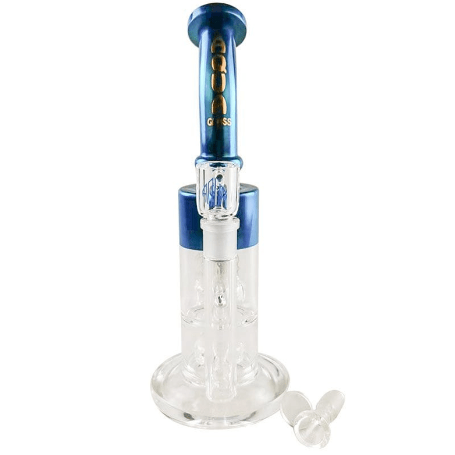 Aqua Glass Laid Back Chrome Dab Rig-12" blue Winkler Vape SuperStore and Bong Shop Manitoba Canada