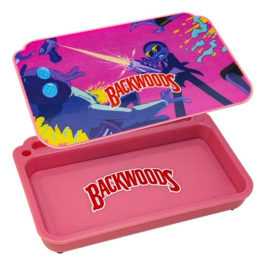 Backwoods LED Glow Rolling Tray with Lid-Super Hero 9"x6" Winkler Vape SuperStore and Bong Shop Manitoba Canada