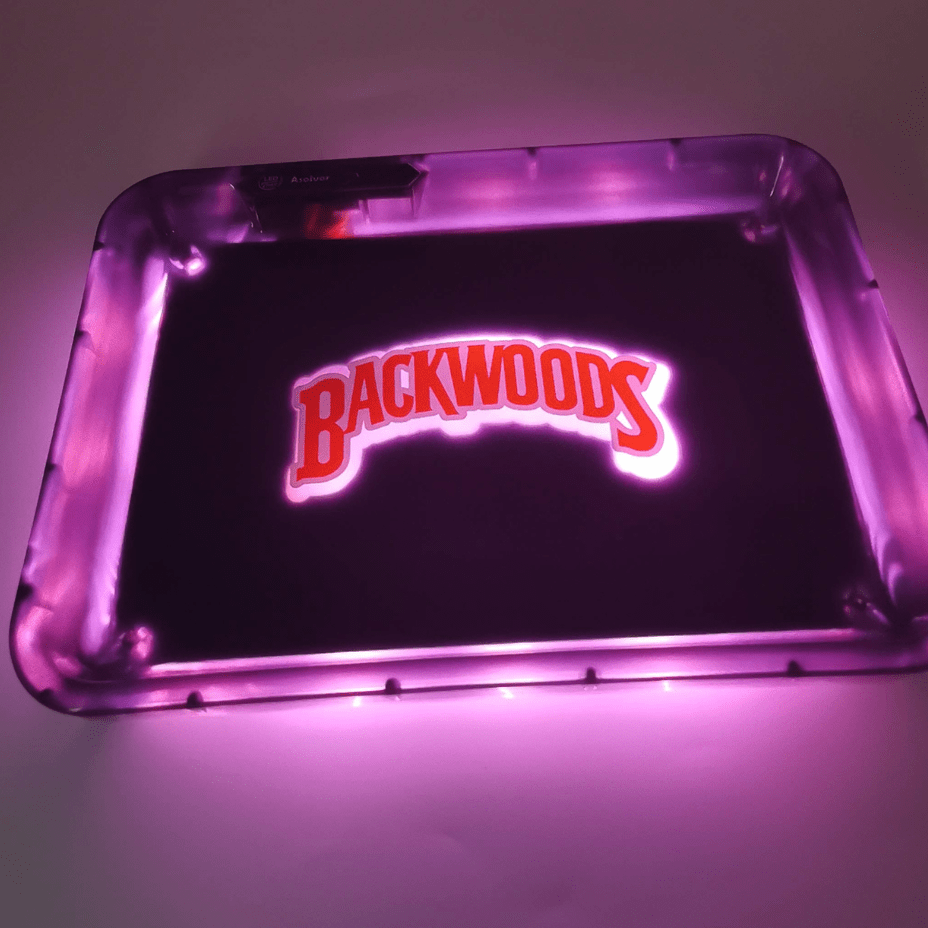 Backwoods LED Glow Rolling Tray with Lid-Super Hero 9"x6" Winkler Vape SuperStore and Bong Shop Manitoba Canada