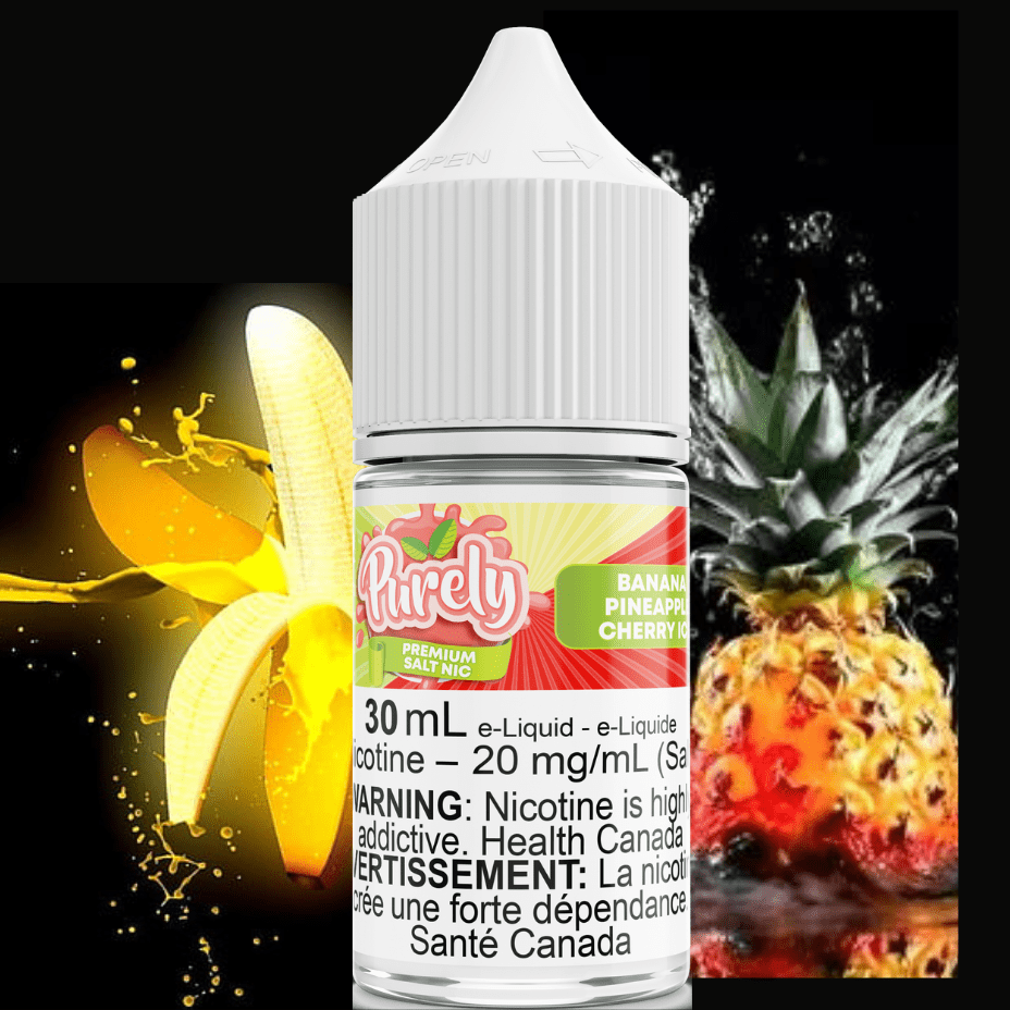 Banana Pineapple Cherry Ice Salt Nic by Purely E-Liquid 30ml / 12mg Winkler Vape SuperStore and Bong Shop Manitoba Canada