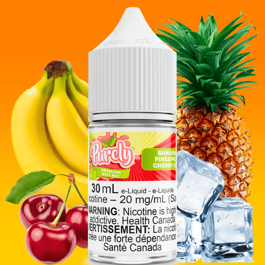 Banana Pineapple Cherry Ice Salt Nic by Purely E-Liquid Winkler Vape SuperStore and Bong Shop Manitoba Canada