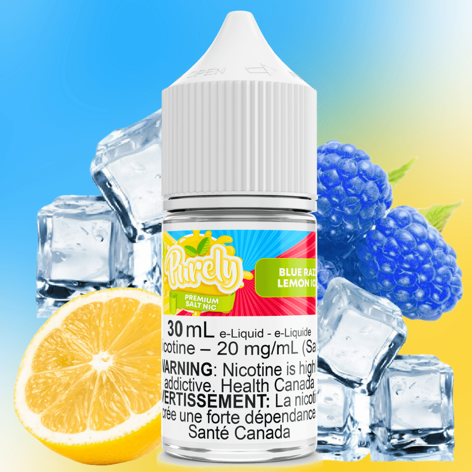 Blue Razz Lemon Ice Salt Nic by Purely E-Liquid Winkler Vape SuperStore and Bong Shop Manitoba Canada