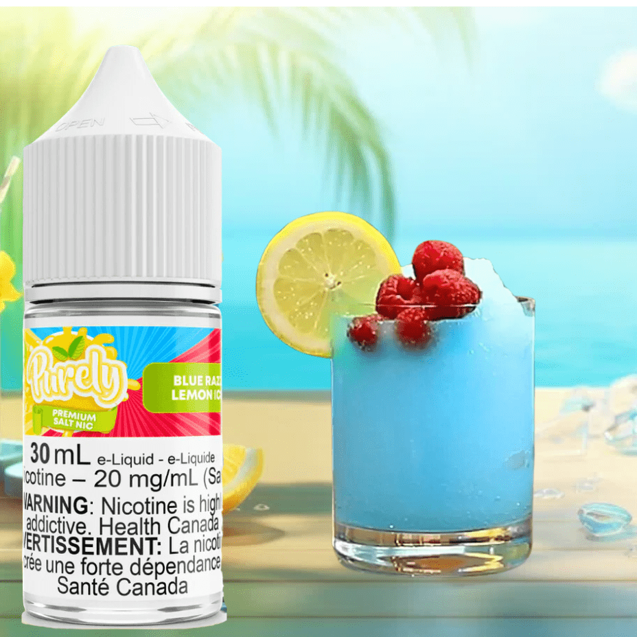 Blue Razz Lemon Ice Salt Nic by Purely E-Liquid Winkler Vape SuperStore and Bong Shop Manitoba Canada