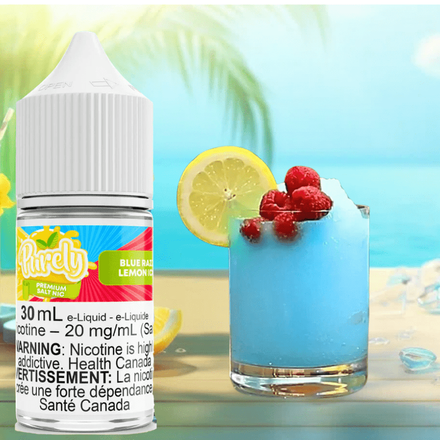 Blue Razz Lemon Ice Salt Nic by Purely E-Liquid Winkler Vape SuperStore and Bong Shop Manitoba Canada