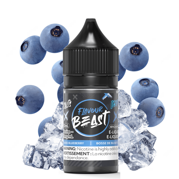 Boss Blueberry Iced Salt by Flavour Beast E-liquid 20mg Winkler Vape SuperStore and Bong Shop Manitoba Canada