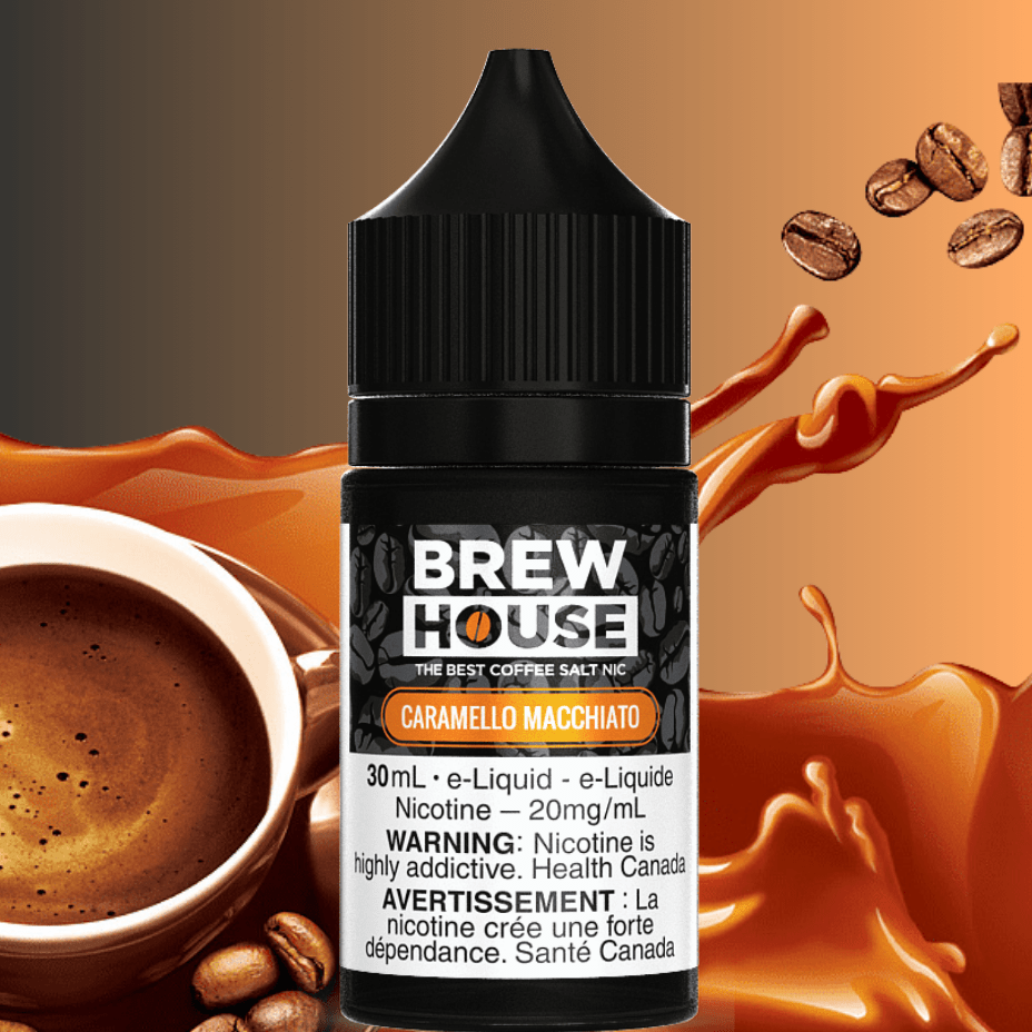 Caramello Macchiato Salt by Brew House E-Liquid Winkler Vape SuperStore and Bong Shop Manitoba Canada