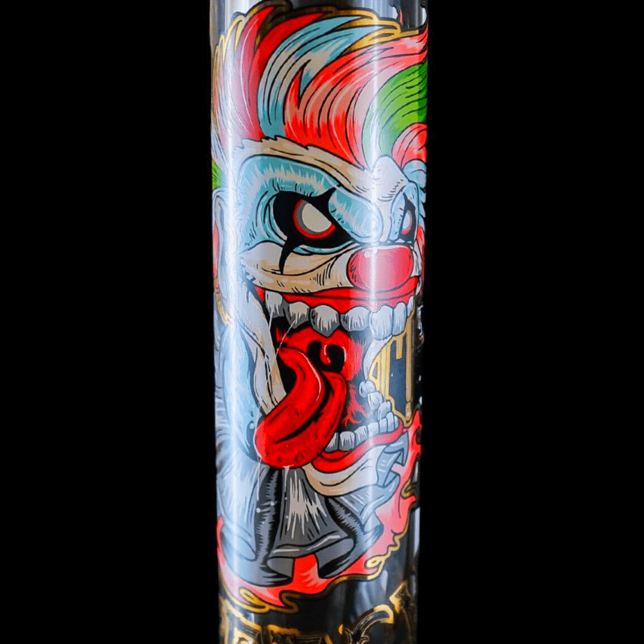 Cheech Glass 12mm Joker Decal Beaker w/15mm Base (4LBS) Black Winkler Vape SuperStore and Bong Shop Manitoba Canada