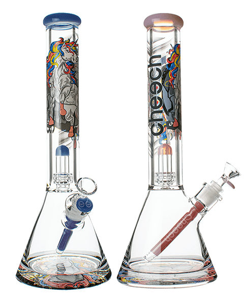 Cheech Glass 12mm Unicorn Decal Beaker w/15mm Base (4LBS) pink Winkler Vape SuperStore and Bong Shop Manitoba Canada