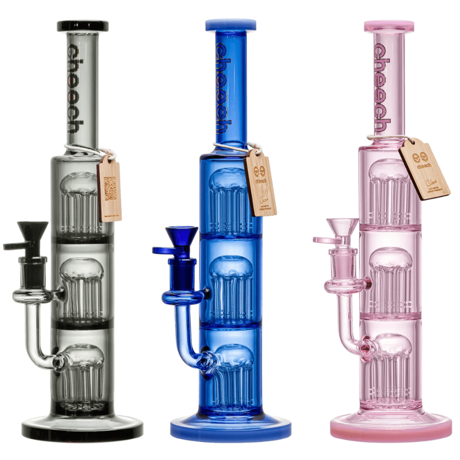 Cheech Glass 13" Triple Tree Perc Straight Tube Winkler Vape SuperStore and Bong Shop Manitoba Canada