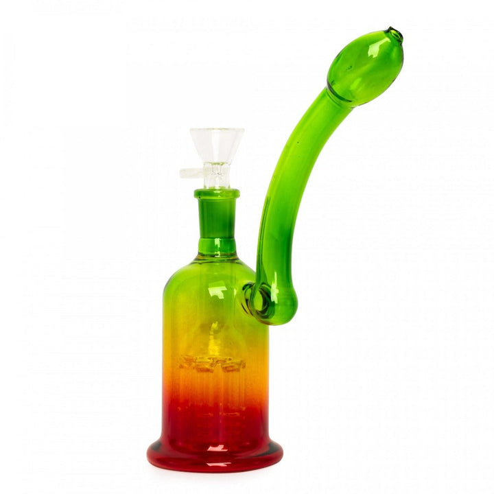 Day Glow Bubbler w/6-Arm Tree Perc 6" 6" / Rasta Winkler Vape SuperStore and Bong Shop Manitoba Canada