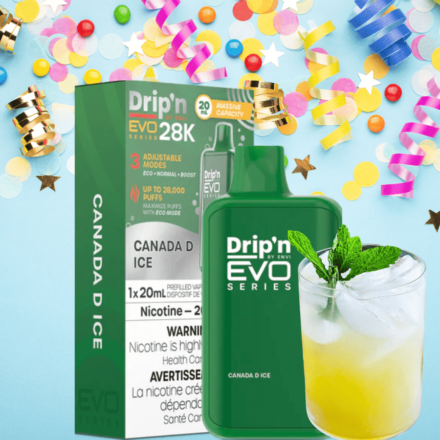 Drip'n by Envi EVO 28k Disposable Vape-Canada D Ice 28000 Puffs / 20mg Winkler Vape SuperStore and Bong Shop Manitoba Canada