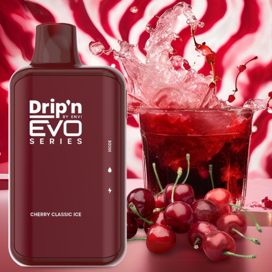 Drip'n by Envi EVO 28k Disposable Vape-Cherry Classic 28000 Puffs / 20mg Winkler Vape SuperStore and Bong Shop Manitoba Canada