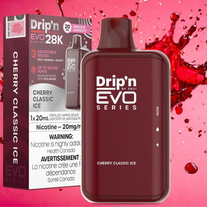 Drip'n by Envi EVO 28k Disposable Vape-Cherry Classic 28000 Puffs / 20mg Winkler Vape SuperStore and Bong Shop Manitoba Canada