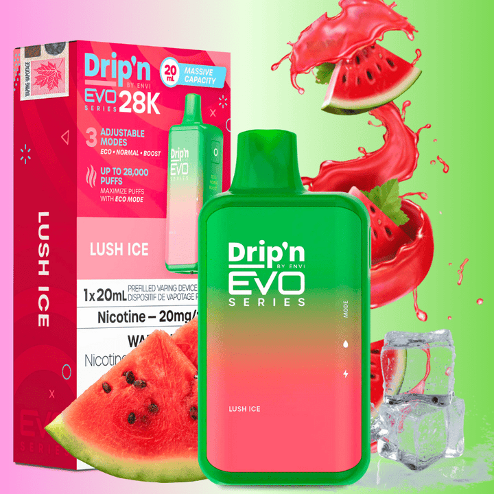 Drip'n by Envi EVO 28k Disposable Vape-Lush Ice 28000 Puffs / 20mg Winkler Vape SuperStore and Bong Shop Manitoba Canada