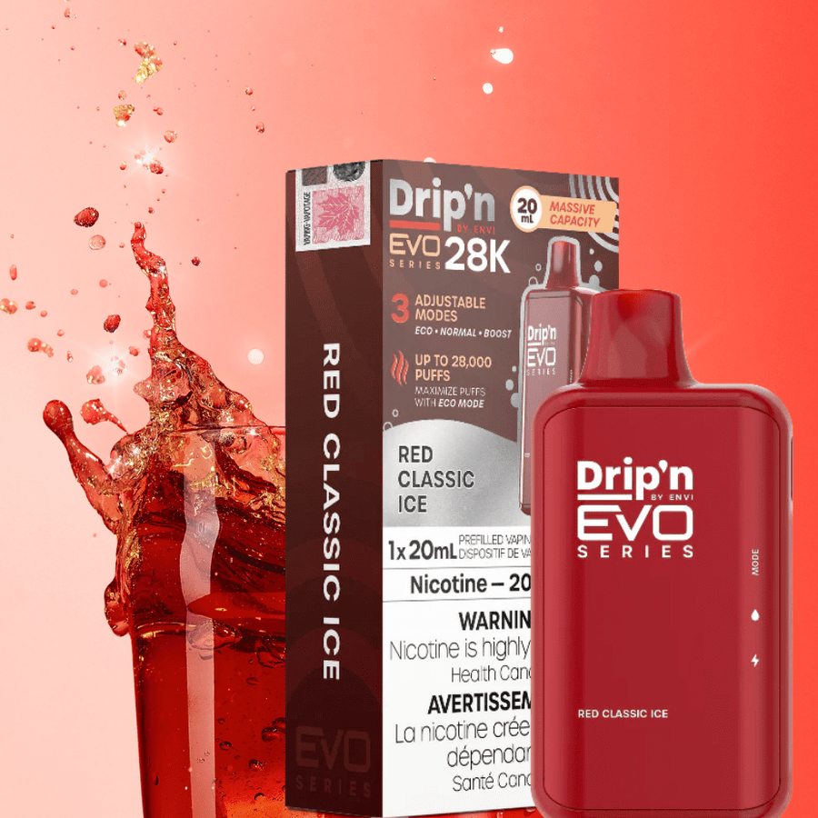 Drip'n by Envi EVO 28k Disposable Vape-Red Classic Ice Winkler Vape SuperStore and Bong Shop Manitoba Canada