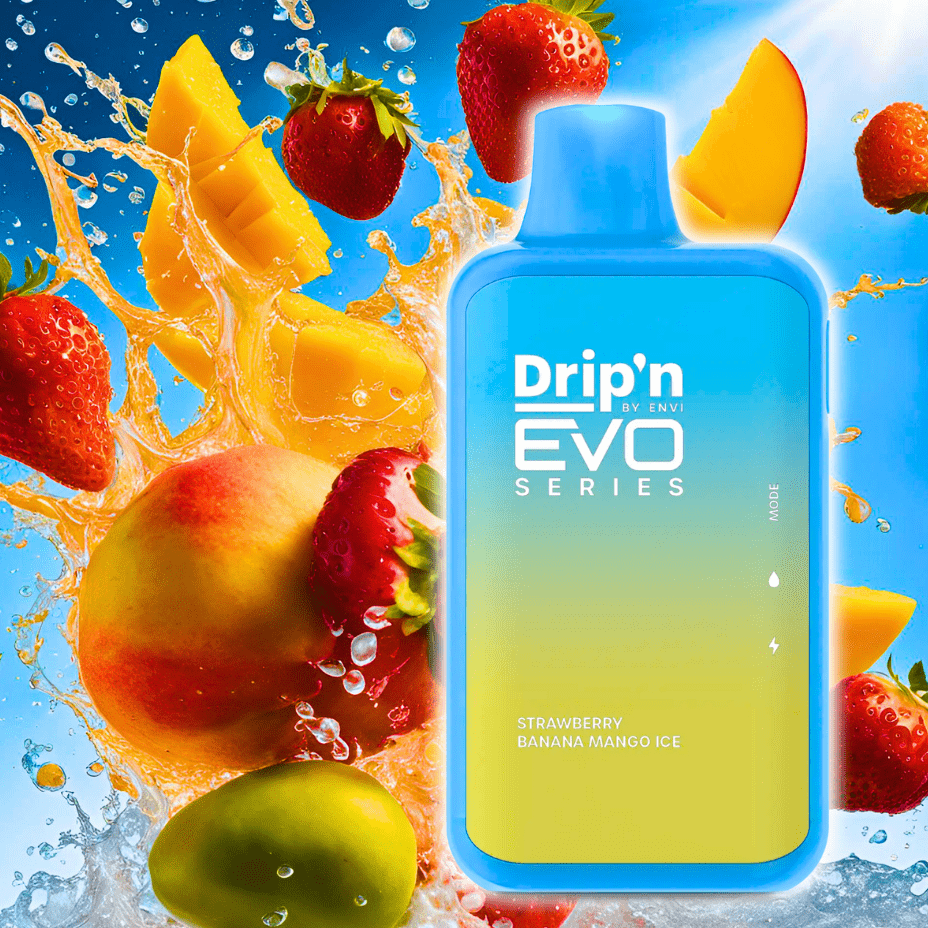 Drip'n by Envi EVO 28k Disposable Vape-Strawberry Banana Mango 28000 Puffs / 20mg Winkler Vape SuperStore and Bong Shop Manitoba Canada