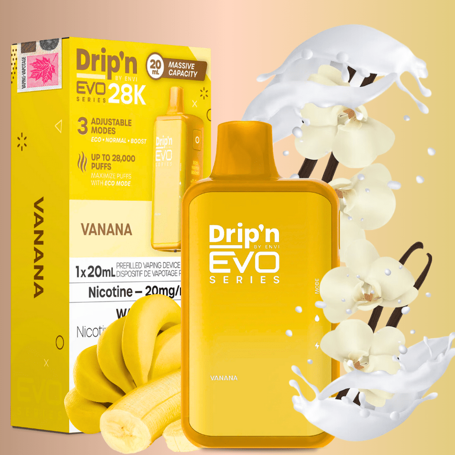 Drip'n by Envi EVO 28k Disposable Vape-Vanana 28000 Puffs / 20mg Winkler Vape SuperStore and Bong Shop Manitoba Canada