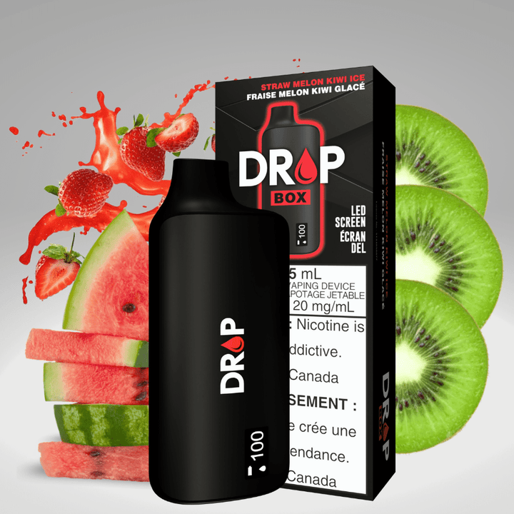 Drop Box 8500 Disposable Vape-Straw Melon Kiwi Ice 15ml / 8500Puffs Winkler Vape SuperStore and Bong Shop Manitoba Canada