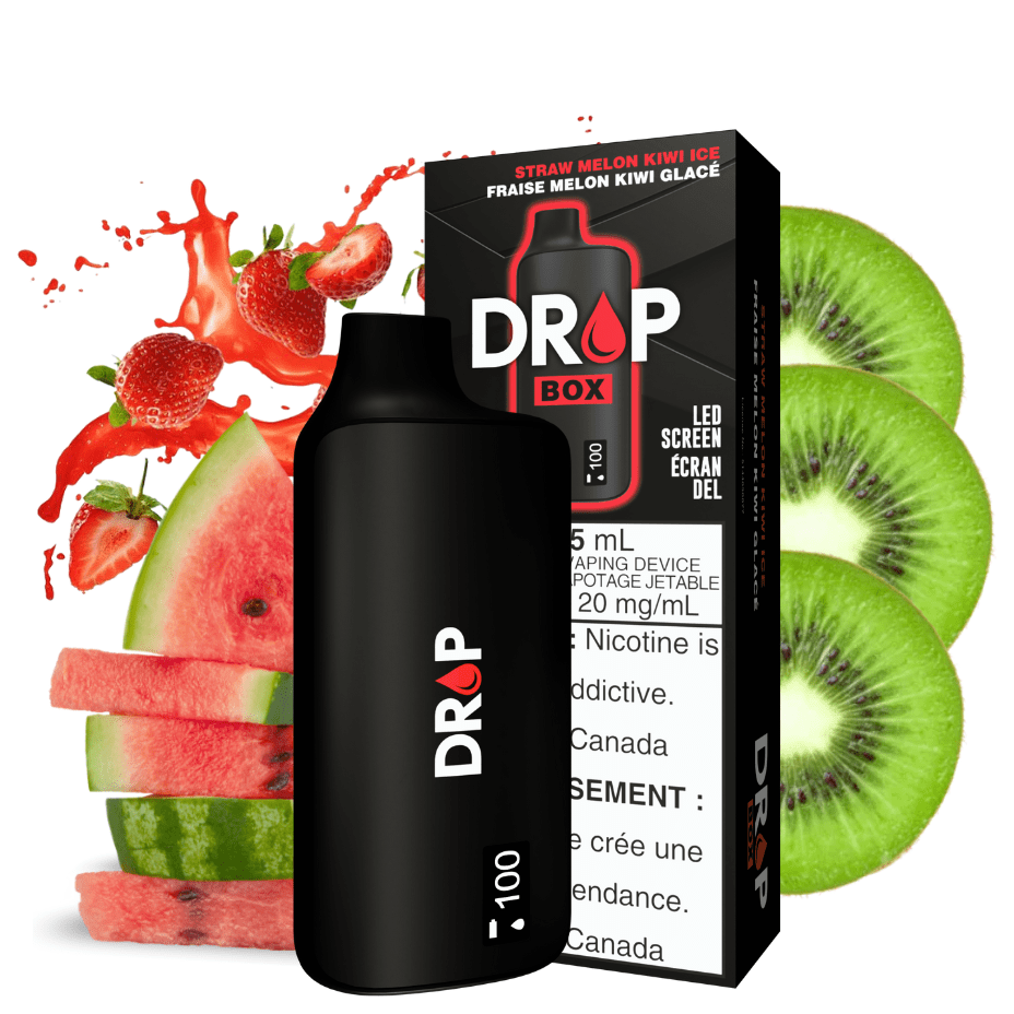 Drop Box 8500 Disposable Vape-Straw Melon Kiwi Ice 15ml / 8500Puffs Winkler Vape SuperStore and Bong Shop Manitoba Canada