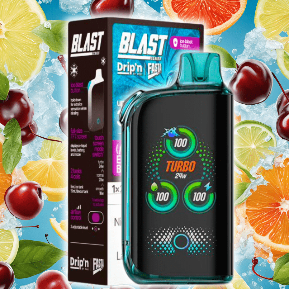 Envi Drip'n x Fasta Blast 30K Disposable Vape-Electric Fruit Blast 20mg / 30000 Puffs Winkler Vape SuperStore and Bong Shop Manitoba Canada