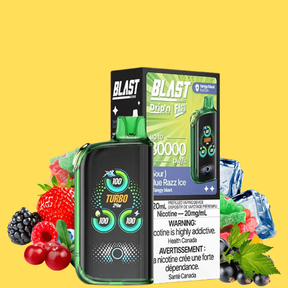 Envi Drip'n x Fasta Blast 30K Disposable Vape-Sour Blue Razz Ice 20mg / 30000 Puffs Winkler Vape SuperStore and Bong Shop Manitoba Canada