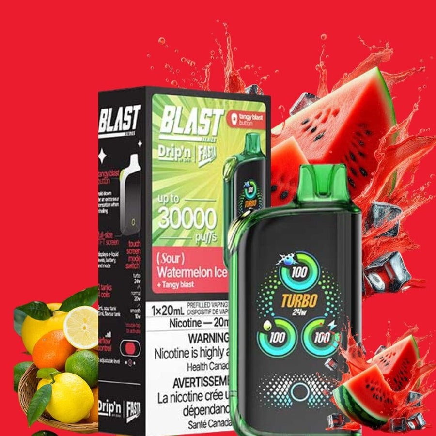 Envi Drip'n x Fasta Blast 30K Disposable Vape-Sour Watermelon Ice 30000 Puffs Winkler Vape SuperStore and Bong Shop Manitoba Canada