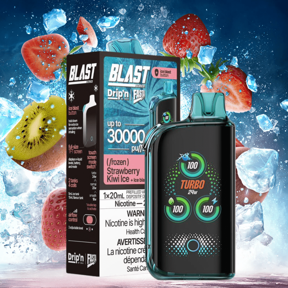 Envi Drip'n x Fasta Blast 30K Disposable Vape-Strawberry Kiwi Ice Winkler Vape SuperStore and Bong Shop Manitoba Canada