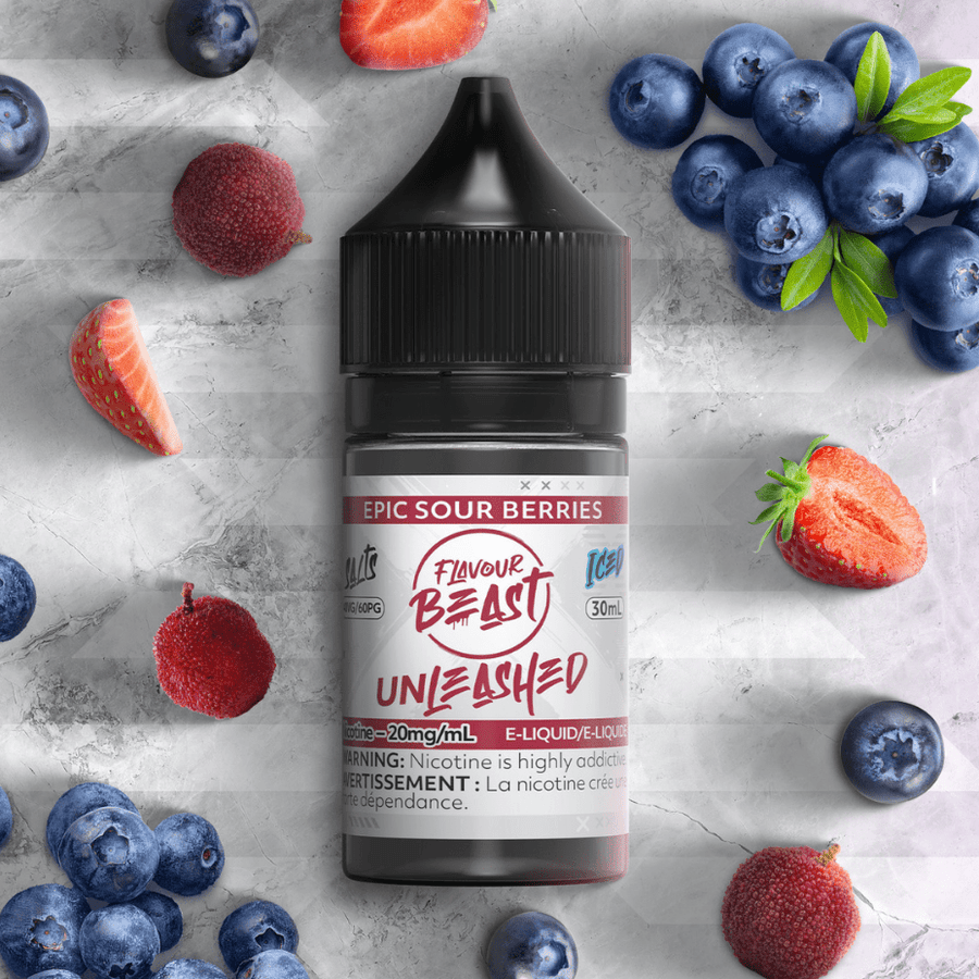 Epic Sour Berries Salts By Flavour Beast Unleashed E-liquid 30ml / 20mg Winkler Vape SuperStore and Bong Shop Manitoba Canada