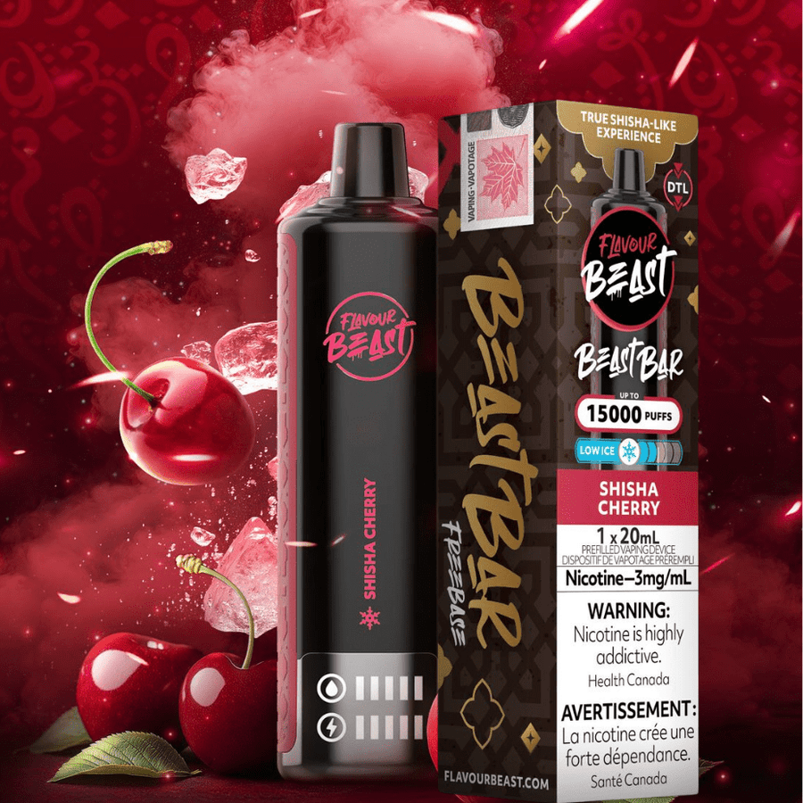 Flavour Beast Beast Bar 15k Disposable Vape-Shisha Cherry 3mg / 15000 Puffs Winkler Vape SuperStore and Bong Shop Manitoba Canada