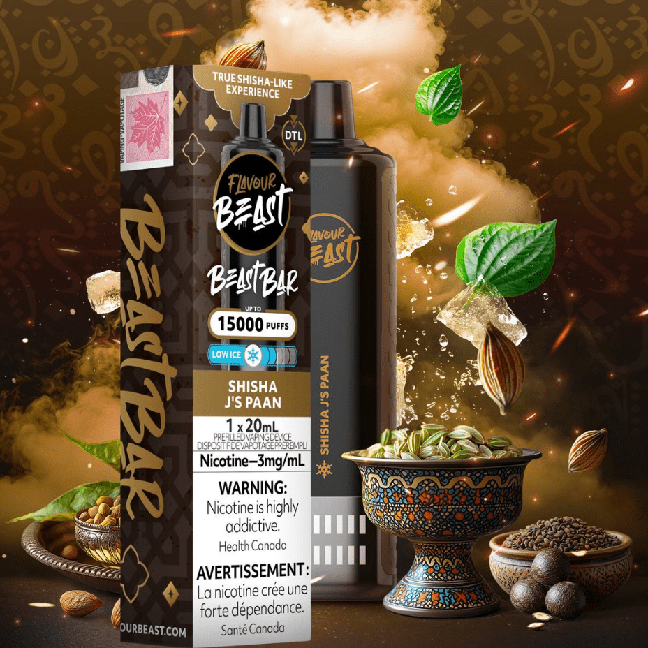 Flavour Beast Beast Bar 15k Disposable Vape-Shisha J's PAAN 3mg / 15000 Puffs Winkler Vape SuperStore and Bong Shop Manitoba Canada