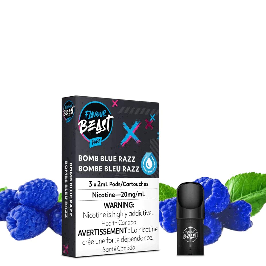 Flavour Beast Pods Bomb Blue Razz (STLTH Compatible) 20mg Winkler Vape SuperStore and Bong Shop Manitoba Canada