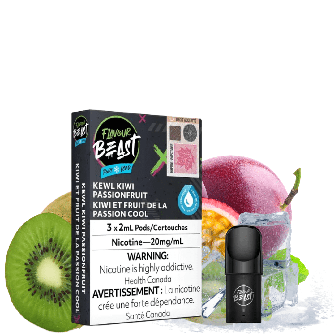 Flavour Beast Pods-Kewl Kiwi Passionfruit Iced (STLTH Compatible) 20mg Winkler Vape SuperStore and Bong Shop Manitoba Canada