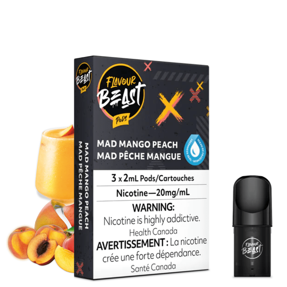 Flavour Beast Pods-Mad Mango Peach (Stlth Compatible Pods) 20mg Winkler Vape SuperStore and Bong Shop Manitoba Canada