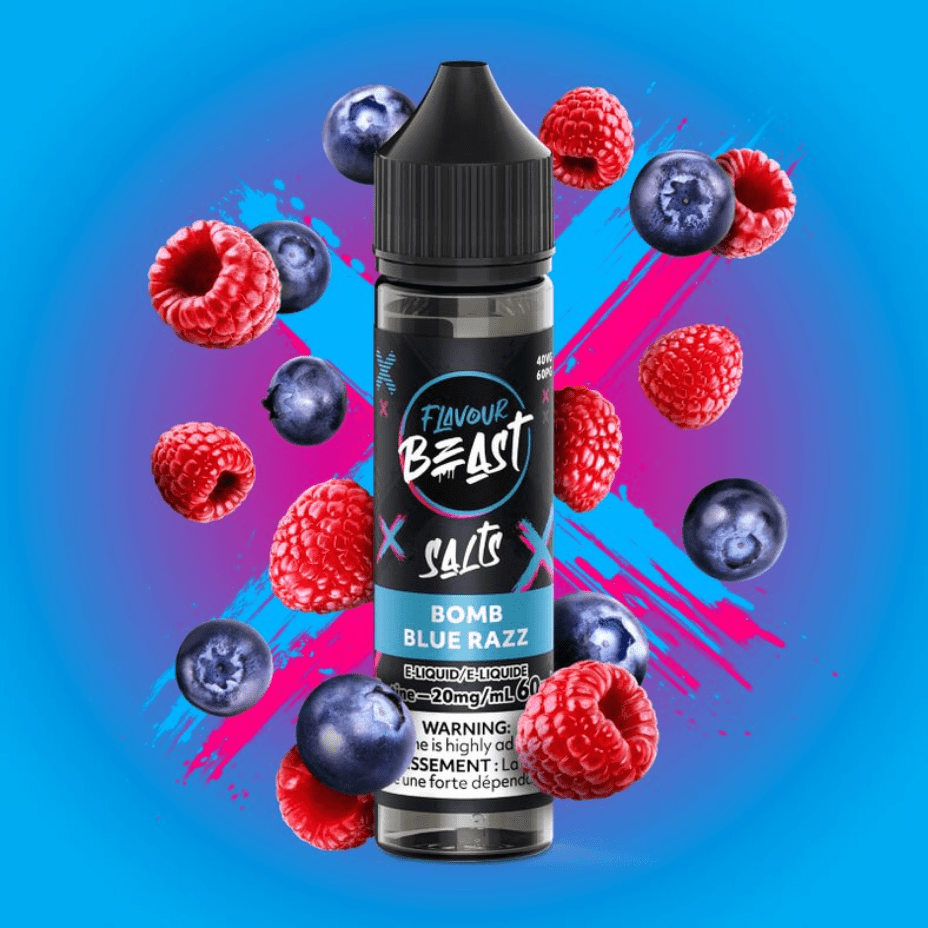 Flavour Beast Salt-Bomb Blue Razz-60ml 60ml / 20mg Winkler Vape SuperStore and Bong Shop Manitoba Canada