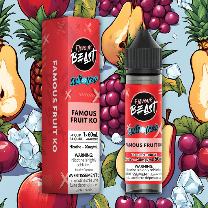 Flavour Beast Salt-Famous Fruit KO Iced-60ml 60mL / 20mg Winkler Vape SuperStore and Bong Shop Manitoba Canada