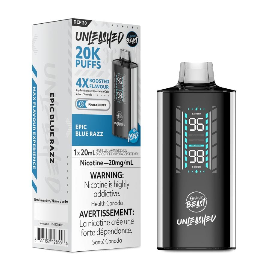 Flavour Beast Unleashed DCP 20K - Epic Blue Razz Winkler Vape SuperStore and Bong Shop Manitoba Canada