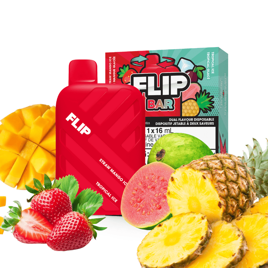 FLIP BAR Disposable- Straw Mango and Tropical Ice 9000 Puffs / 20mg Winkler Vape SuperStore and Bong Shop Manitoba Canada