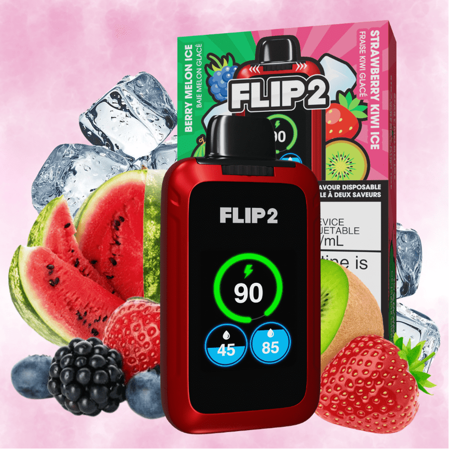FLIP BAR Disposables 11000 Puffs Flip Bar 2 Disposable Vape-Berry Melon Ice and Strawberry Kiwi Ice-Winkler Vape SuperStore Manitoba in Canada