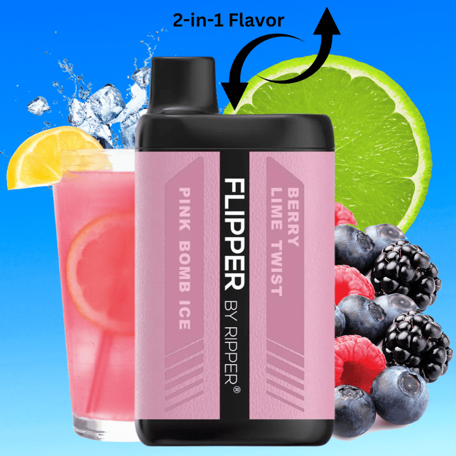 Flipper 11K Disposable Vape-Berry Lime Twist + Pink Bomb Ice 11000 Puffs / 20mg Winkler Vape SuperStore and Bong Shop Manitoba Canada