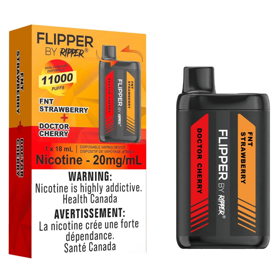 Flipper 11K Disposable Vape-Doctor Cherry + FNT Strawberry 1100 Puffs / 20mg Winkler Vape SuperStore and Bong Shop Manitoba Canada