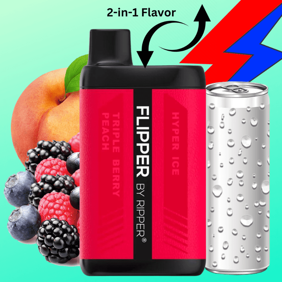 Flipper 11K Disposable Vape-Hyper Ice + Triple Berry Peach 11000 Puffs / 20mg Winkler Vape SuperStore and Bong Shop Manitoba Canada