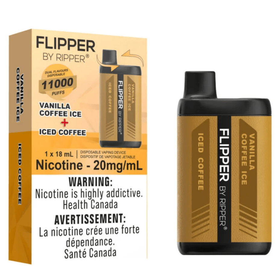 Flipper 11K Disposable Vape-Iced Coffee + Vanilla Ice Coffee 11000 Puffs / 20mg Winkler Vape SuperStore and Bong Shop Manitoba Canada