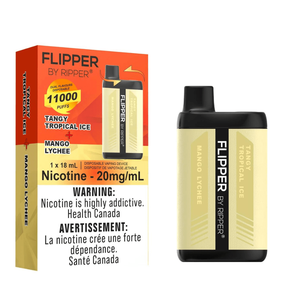 Flipper 11K Disposable Vape-Tangy Tropical Ice + Mango Lychee 11000 Puffs / 20mg Winkler Vape SuperStore and Bong Shop Manitoba Canada