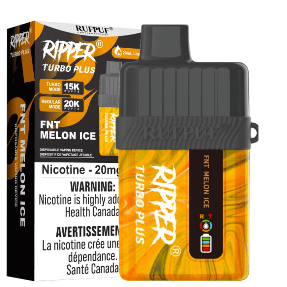 GCORE Disposables 20000 Puffs / 20mg RufPuf Ripper Turbo Plus 20K Disposable Vape - Melon FNT Ice - Winkler Vape SuperStore Manitoba in Canada
