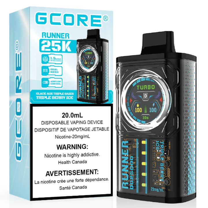 GCORE Runner 25K Disposable Vape - Triple Berry Ice 20mg / 25000 Puffs Winkler Vape SuperStore and Bong Shop Manitoba Canada