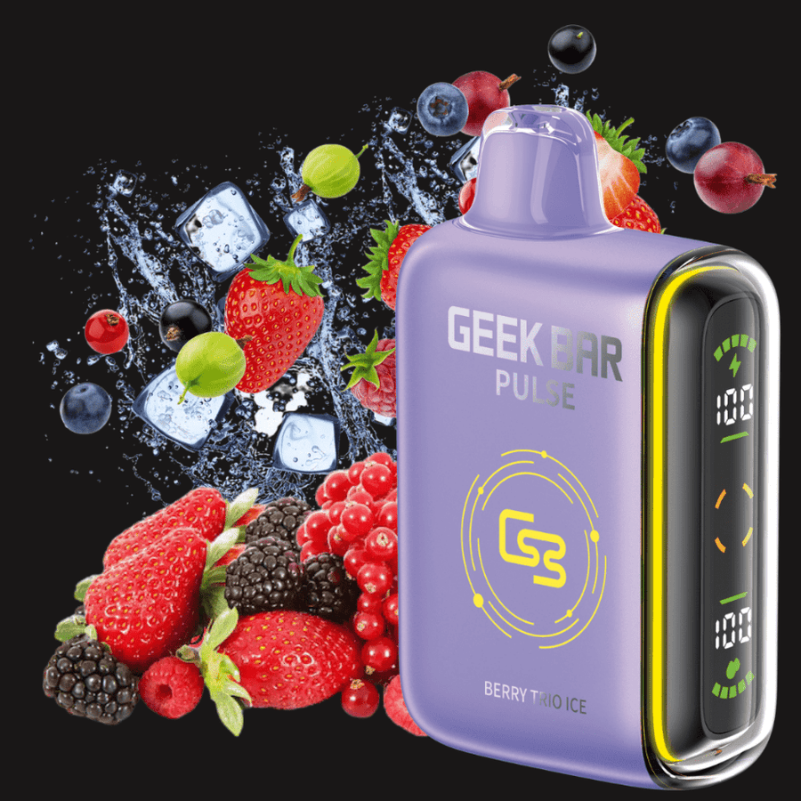 Geek Bar Pulse 9000 Disposable Vape-Berry Trio Ice 20mg / 9000 Puffs Winkler Vape SuperStore and Bong Shop Manitoba Canada